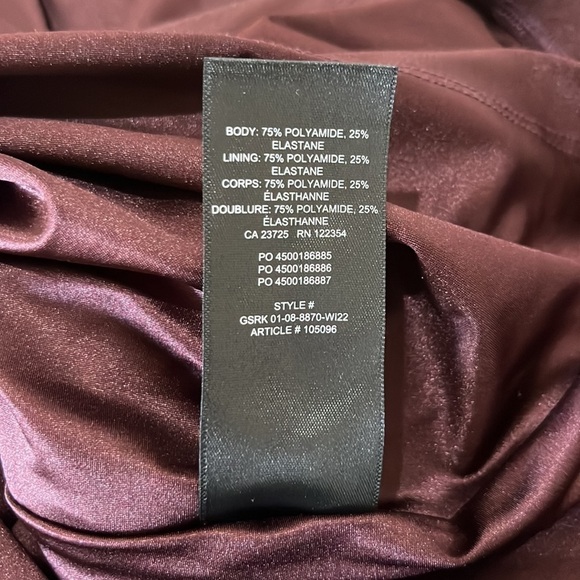 Babaton Satinette Squareneck Mini Tank Dress Rich Maroon Size Large - Picture 9 of 10